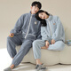 
Delia couple pajamas for women in autumn and winter coral velvet thickened cardigan loose flannel pajamas pants men's home clothing suit M9871 M women
