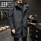 Jeep (JEEP) autumn and winter men's mid-length windbreaker men's thickened parka coat plus cotton hooded loose two-cotton jacket trend Military green S loose fit is large
