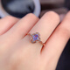 DR-FLVVS Fat Donglai quality tanzanite ring new natural full fire colored stone 4*5925 silver electroplated rose gold precision inlay