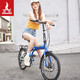 Phoenix Folding Bicycle Adult Portable 7-Speed Small Wheel Male and Female Student Children's Bicycle Elegant 20 Inch Blue