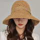 Yona French Plaw Hat Big Brim Vacation Sun Protection Sun Femme Summer Summer Protection Sun Face Small Sun Hat Bage Chatle Fisherman Hat Khaki Head Circonférence 54-60cm