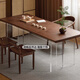Genji Wooden Solid Wood Dining Table Dining Table Dining Natural Side Log Large Board Table Living Room Black Walnut Tea Table Workbench 2425*(740/735/725)*46mm Natural Side Large Board Table
