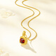 Trendy Acer to Simple Small Sugar Cube Crystal Peridot Yellow 18K Gold Pendant for Girlfriend Birthday Gift Garnet Single Pendant