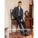 Giovanni Valentino Pure Sheep Wolle Kleidung Herren Revershundtooth Jacke Herbst und Winter Herrenkleidung warmes Marine 3x