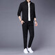 Pierre Cardin Casual Sports Costume masculin 2025 Spring and Automne New Trendy Veste avec pantalon Clothing Men's Clothing Set 6629 Black Suit [Top + Pantalon] Plus Velvet L [111-125Jin [Jin est égal à 0,5 kg]]]