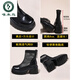 Specht Martin Stiefel Frauen 2025 neuer Sommer dünne atmungsaktive dicke Sohle schwere Maschenstiefel Leder Sandalenstiefel Mesh hohl kurze Stiefel schwarz 39