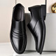 
DICK LANE Dick Renne brand leather shoes men 2025 winter new men's casual business men's shoes heightening one foot pedal plus velvet formal shoes men 6189-2 plus velvet black 41
