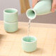 Baijie white wine cup ceramic wine set, Chinese white wine cup, sake cup, plum green, one pot, four cups
