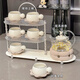 Xibaisheng tea set set of high-end gifts and light luxury teapot tea cup set for home living room kettle cups moving to a new home gift ceramics 1 cup 1 disc [1289] ordinary packaging