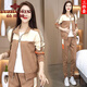 Yu Zhaolin Chunqiu Sportswear Set Set Women's 2024 Neues modisches und modisches Gelegenheits-Sweatshirt-Jacke mit mittleren Alters im mittleren Alter, der 9930 zweiteilige Royalblau-Set [Mantel + Hosen] M (Empfohlene 80-95 Jin [Jin gleich 0,5 kg]))