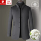Pierre Cardin High-End-Kaschmir Zhongshan Anzug Herren eigener Wolljacke mittleren und jungen Menschen Herbst und Winter Hochzeit Wollanzug Dad Hochzeit Bankett Schwarz 170/m