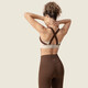 VFU Sports Bra Women's High-Intensity Shockproof Sports Bra Running Fitness Yoga Wear Bra Sweet Brown Color Matching L