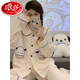 
LangSha pajamas (LangSha) women's spring and autumn pure cotton long-sleeved junior high school student cardigan home clothes for outdoor wear set 2024 new ESY-A687 M