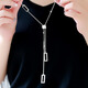 Fangnut Tuju Geometric Sweater Chain Female Long Ting Chain Young Fracket Pendant Fashion accessories New Year Gifts Give Girlfriend Gessor Geometric Sweater Chain-Silver Silver-Silver