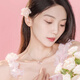 Muluofei (MULUOFEI) flower necklace girl birthday gift for women rose gold pendant for Chinese Valentine's Day gift for girlfriend wife flower flying butterfly (Seven Cang straight hair + gift box)