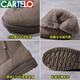 卡帝乐鳄鱼（CARTELO）品牌高级感真皮羊皮毛一体雪地靴女款新款冬季厚底加绒加厚雪地棉 卡其色 35