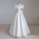 Wangmei evening dress for women 2024 new style wear autumn and winter slim French evening dress 2024 new style small person gets a marriage certificate and a white long dress wedding dress white long XS