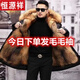 
Hengyuan Xiangpai overcomes men's mink inner liner can be detached, thickened, skin-friendly and warm, fur integrated over-knee long fur jacket, fashionable black medium-length style + yellow inner liner 2XL (131-150Jin[Jin equals 0.5 kg])