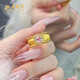 Lao Fengxiang pigeon egg gold ring pure gold retro fashion queen ring for girlfriend and wife anniversary birthday gift pink style (#14-#15) (about 2.28-2.5g)