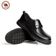 Camel Men's Leather Shoes Soft Cowhide Workplace Commuting Versatile Business Casual Shoes P14S005011 Black 41