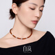 Bai Lan Amber Bead Necklace Women's 925 Silver Clavicle Chain Niche Design Temperament and Sensational Year Birthday Gift for Wife Amber & 925 Silver