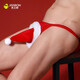 Jesbon Christmas hat sexy three-point hot free passion open-stand underwear sexy underwear out Velvet Christmas hat men's thong