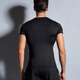 Huian short-sleeved sports t-shirt men's quick-drying clothing yoga clothing fitness clothing tights breathable running training top black line XL