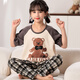 Langsha Eltern-Kind-Kleid-Pyjamas Mutter und Tochter Sommer kurzärmelige Hosen dünne Baumwoll-Hauskleidung drei und vier Familienanzug LYP724 2xl Männer 175-180 cm/150-175jin [Jin gleich 0,5 kg]
