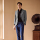 Par Creations [Ferla] Gaoke Pure Wool Blazer for Men's Business Casual Breasted Suit Top Smoke Grey 46 (170 / 88A)