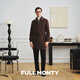 FULL MONTY【短绒直肩】男士羊毛大衣商务休闲中长款秋冬呢子外套 棕色50010 54