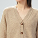 Take a deep breath DEEP BREATH Women's V-neck button loose pure wool knitted cardigan for women A400676 Oats S (size 2)