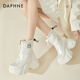 Daphne (Daphne) verdickte kalte Nordost-Schneestiefel für neue Wintermode warme Kurzstiefel für Frauen große Baumwollschuhe dicker Baumwollstiefel Beige plus Velvet 36