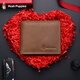 Hush Welpen Classic Short Wallet handgefertigtes echtes Leder Multi-Card-Karten-Karten-Beutel Braun HC-1471757W-506