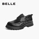 [90% new] Belle pleated business leather shoes for men 24 spring new cowhide thick-soled formal shoes A1422AM4 black-single 42