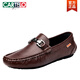 Cartelo 2025 zapatos de frijoles para hombres zapatos de cuero casuales de cuero para hombres de cuero para hombres primavera y otoño suela suave conductora zapatos perezosos marrón 9905 40 40
