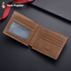 Hush Welpen Classic Short Wallet handgefertigtes echtes Leder Multi-Card-Karten-Karten-Beutel Braun HC-1471757W-506