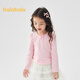 Balabala children's clothing girls T-shirt children's 2025 spring long-sleeved tops sweet striped knitted inner wear 208125100002