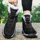 Jeep Snow Boots Herren Winter neues Produkt plus Fleece warme High-Top-Baumwollschuhe Herren nordöstliche Outdoor-Pelzschuhe Männer Schwarz (Sportgröße) 43