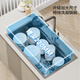 Jiumu Sink Nano Gun Gray SUS304 Thickened Stainless Steel Vegetable Basin Kitchen Handmade Large Single Tank Home Dishwasher Pot Selling Package + Water Cleaning Faucet + Soap Dispenser 680mm*450mm