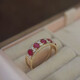 Henglijia European and American light luxury style zircon ruby pigeon blood red ring classic design retro French temperament classic pigeon blood red ring - gold color opening adjustable