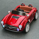 Kangshuai Aibeimei Kinder-Elektroauto mit vier Rädern, kann mit Fernbedienung sitzen und fahren, 1–3–6 Jahre alt, 5 Spielzeugauto, Kind, Baby, Retro-Kinderwagen, rot lackiert, 12 V + Ledersitz + funktionale Fernbedienung