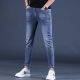 Kurentou Spring y verano Blue Jeans crujientes Pies delgados para hombres Small Foot 2025 New Stretch Men's Pants 9 Crispy Pants Men Q1048 Negro Crispy 30 2ft3