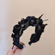 Mr. Ouyang 2024 early spring new product retro acetate satin high-quality Hepburn style exquisite bow hairpin headband for women F826-black Hepburn style hairpin