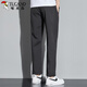 Woodpecker (TUCANO) casual pants men's business thick solid color versatile trendy straight slim long pants men's black 3XL