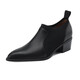 HerSin Baili Talon épais chaussures simples pour le cuir féminin pointu à talon épais talon de la bouche profonde Toe à orteil de mouton automne et hiver nouveau style et bottes nues set de grande taille chaussures noir 38