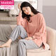 Modal 100% pure cotton pajamas for women in spring and autumn long sleeves sweet and cute summer cotton Korean style home clothing autumn and winter set 6628 T5352 L (recommended to wear 105-125 Jin [Jin equals 0.5 kg])