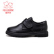 Fuluomi Black British Style Boys' Leather Shoes Spring and Autumn Comfort Soft Sole Children's Campus Performance Shoes Black 36