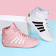 Gingpai Kinder Boxschuhe Sanda Wrestling Schuhe Training für Männer und Frauen Erwachsene Kinder Professionelle Kämpfe und Kämpfe mit atmungsaktivem Non-Rutsch-Professional Trainingschuhen (Pink) Technologie PU Material 35