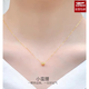 Fat Donglai's same 18K gold longevity lock yellow necklace female color clavicle chain pendant 2022 new Valentine's Day ruby drop necklace