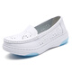 
Xuantushi nurse shoes women's single shoes rocking shoes soft sole breathable thick sole sponge cake shoes casual work shoes summer white shoes women 9925 white hollow 39